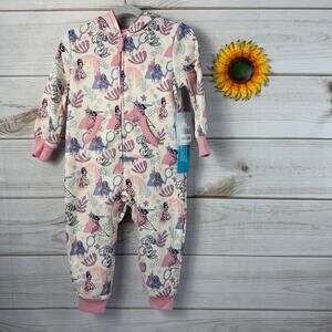 Disney Princess Pajamas Sleepsuit Jumpsuit Hooded Romper Girls Size 3